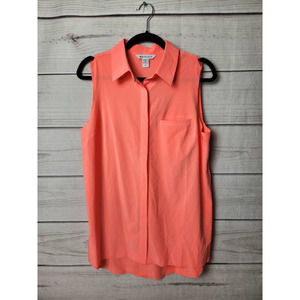 Athleta Womens Urbanite II Tank Top Blouse Coral Sleeveless Collar Stretch M